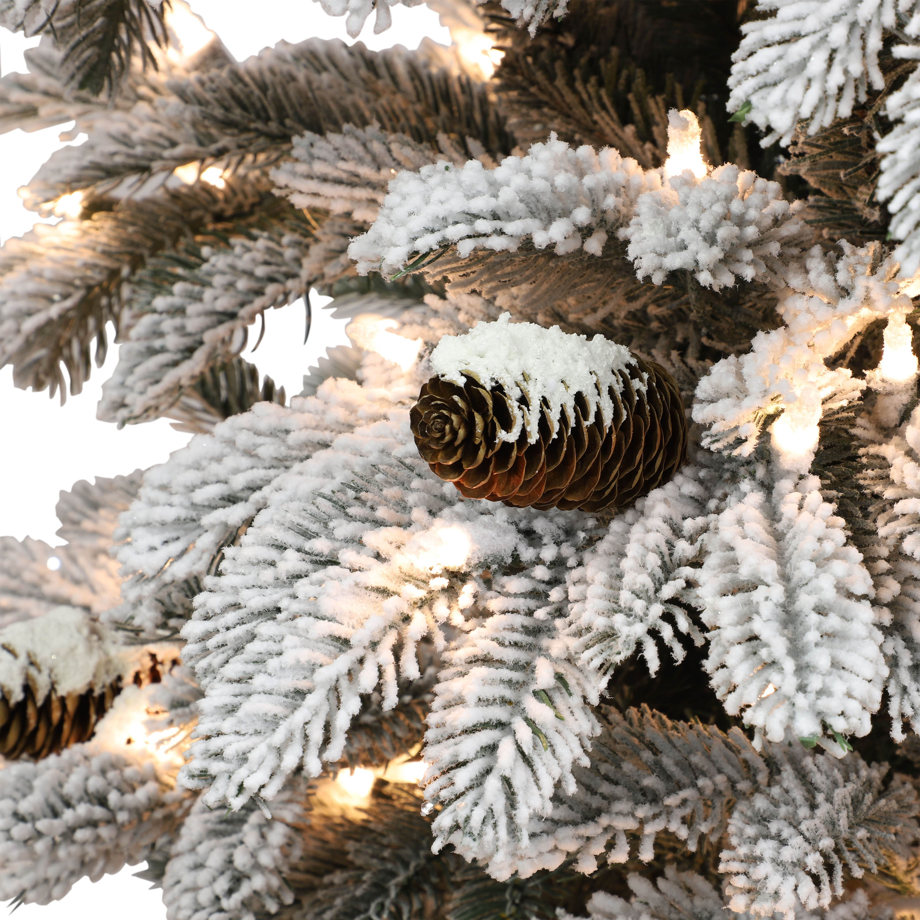7.5ft Pre-Lit Flocked Slim Montville Spruce Christmas Tree